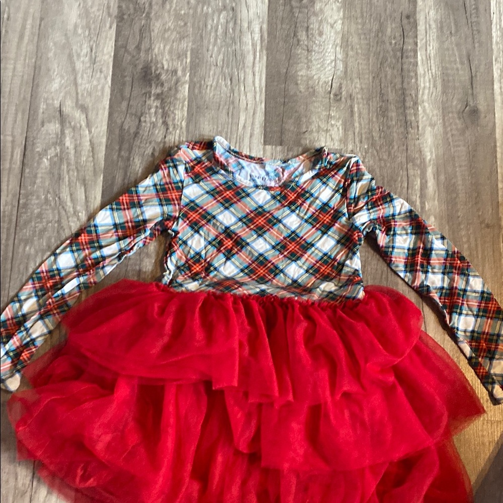 Plaid and Red Tulle Kids Costume
